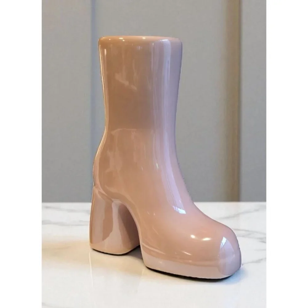 New Pink Large Disco Platform Boot Groovy Hippie Planter Vase Room Decor